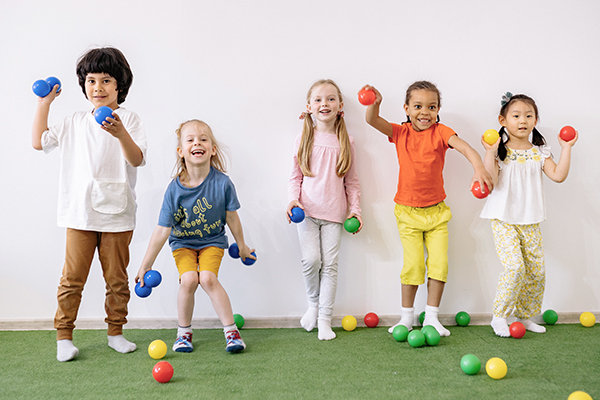 Preschool children playing together.