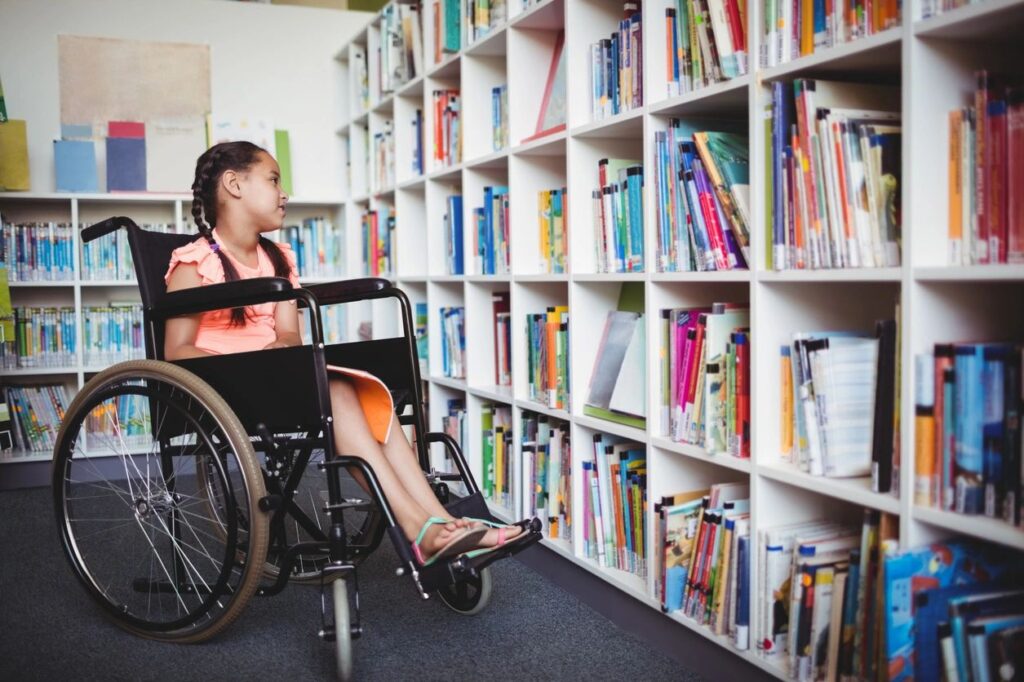 Classroom library shelves filled with nonfiction books, sparking curiosity and promoting diverse learning experiences. 